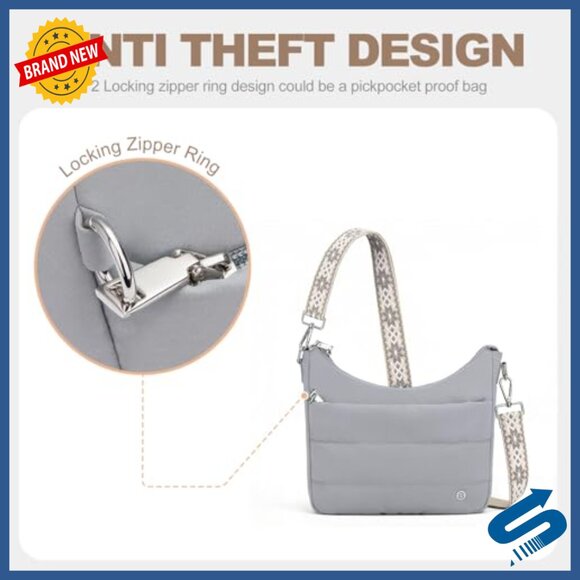 Anti-Theft Crossbody Hobo Bag with RFID Blocking and Built-In Wallet - Picture 5 of 7